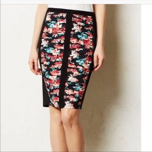Anthropologie Bailey 44 Ruched Floral Skirt